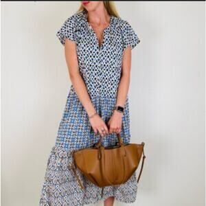 Zara Cotton Printed Tiered Sundress Size Small